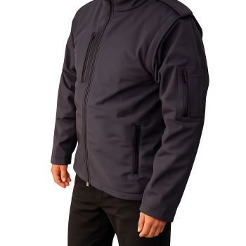 Softshell-Jacke dunkelblau Ärmel abzippbar