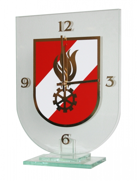 Glasuhr mit FF - Emblem