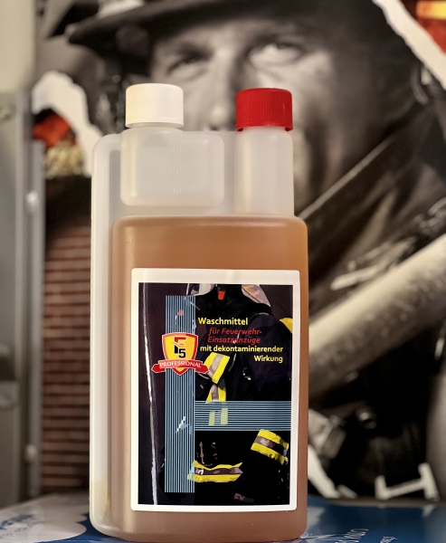 F5 1L PE Flasche mit Spender- Gel zum Waschen von Feuerwehreinsatzanzügen